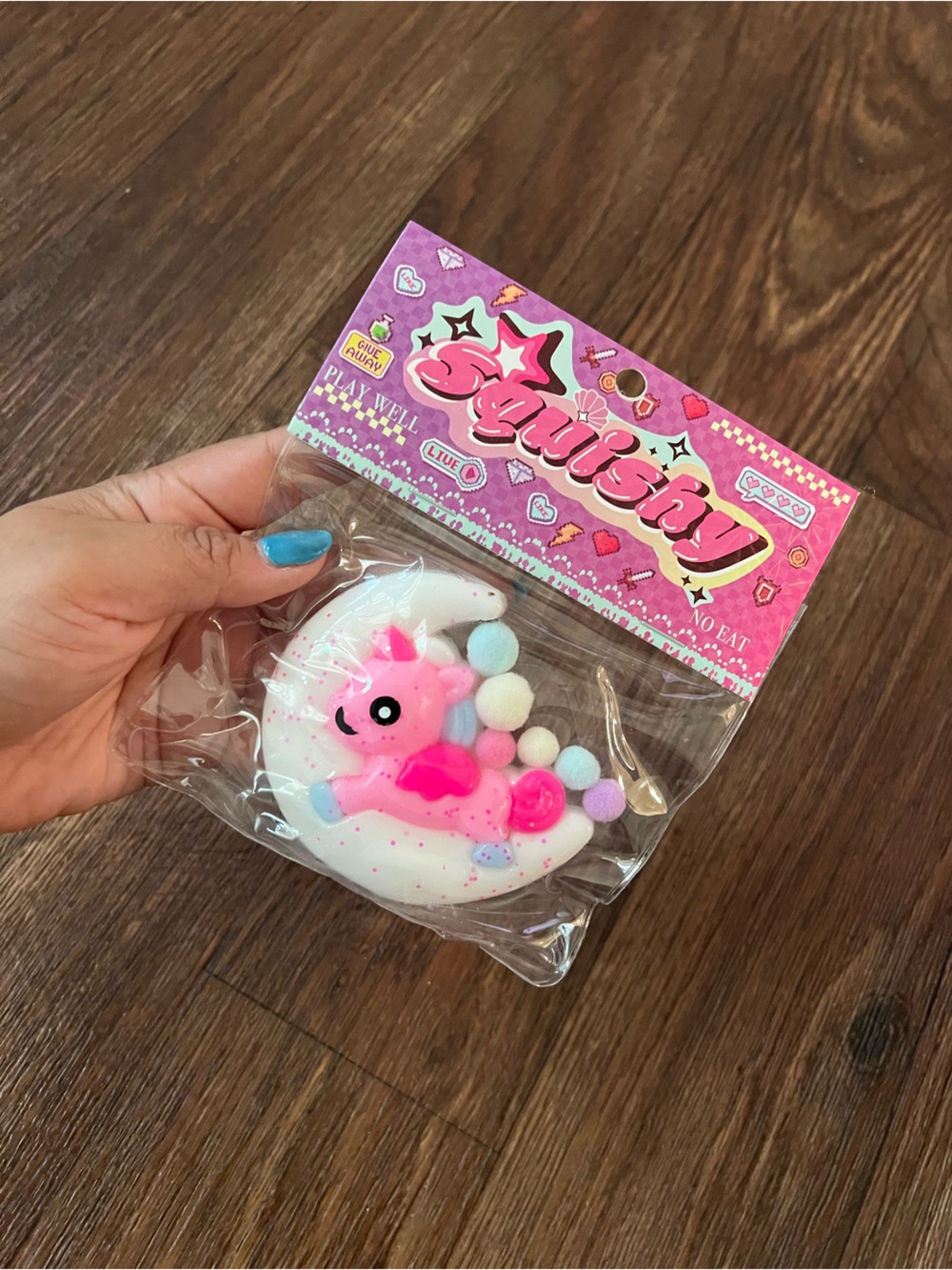 🦄🌙 Pink Unicorn Crescent Moon Squishy